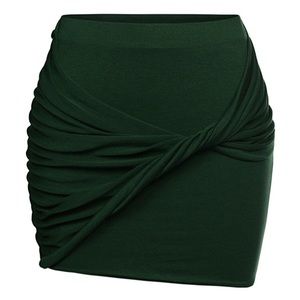 Hunter green mini pencil skirt